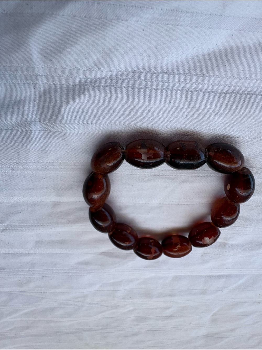 Beaded Stretch Bracelet in Deep Brown
